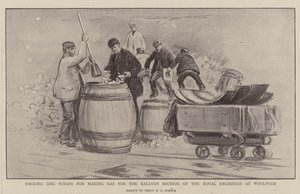 Packing Zinc Scraps for making Gas for the Balloon Section of the Royal Engineers at Woolwich