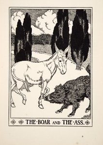 The Boar and the Ass, from A Hundred Fables of Aesop, pub.1903