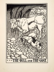 The Bull and the Goat, from A Hundred Fables of Aesop, published 1903