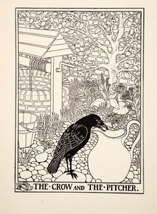 The Crow and the Pitcher, from A Hundred Fables of Aesop