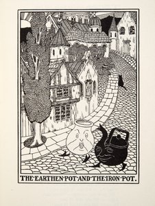 The Earthen Pot and the Iron Pot, from Fontaine Fables, pub. 1905