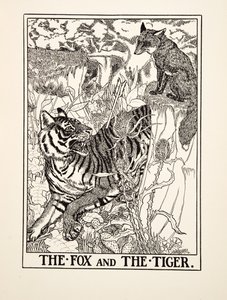 The Fox and the Tiger, from A Hundred Fables of Aesop, pub. 1903