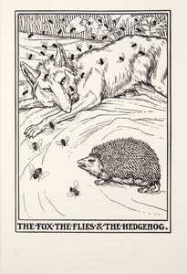 The Fox, the Flies and the Hedgehog, from Fontaine Fables