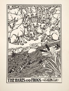 The Hares and Frogs, from A Hundred Fables of Aesop