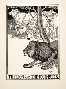 The Lion and the Four Bulls, from A Hundred Fables of Aesop