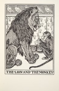 The Lion and the Monkey, from Fontaine Fables, pub. 1905
