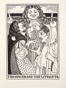 The Oyster and the Litigants, from Fontaine Fables, pub. 1905