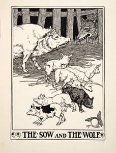 The Sow and the Wolf, from A Hundred Fables of Aesop