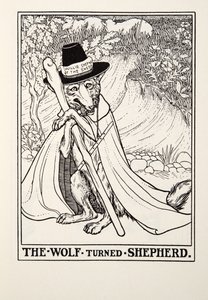 The Wolf Turned Shepherd, from Fontaine Fables, pub. 1905 by Percy J. Billingshurst