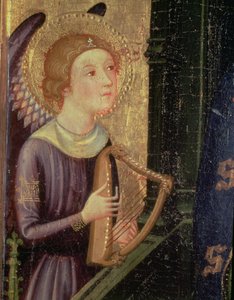 Angel playing a Harp (detail) by Pere Serra