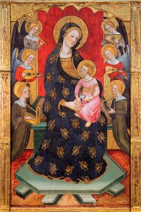 Madonna with Angels Playing Music by Pere Serra