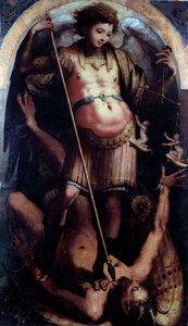 St Michael, Central Panel by Perino del Vaga