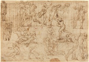 Figure Studies (recto) by Perino del Vaga