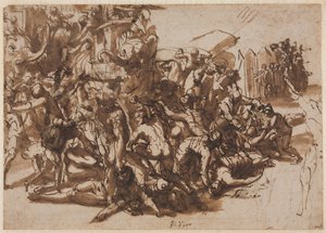Poros Assailed by the Macedonian Army (recto), Sketches of Animals (verso)