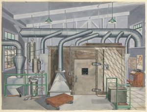 Exterior Sand Blasting Chamber, 1935