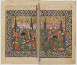 A picnic in a garden