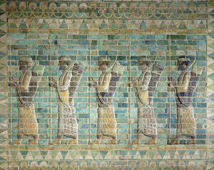 Frieze of archers, from the Palace of Darius the Great at Susa, Iran by Persian School