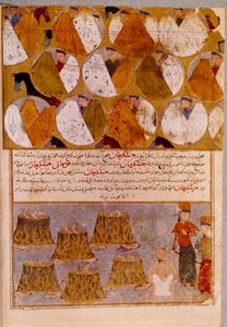 Mongolian Tents and Prisoners of Genghis Khan: Genghis Khan Has the Followers of Djamuqua Thrown into the Cauldrons by Persian School