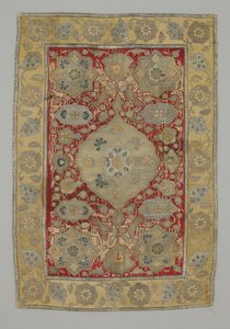 Panel--parrot on a rose spray repeat by Persian School