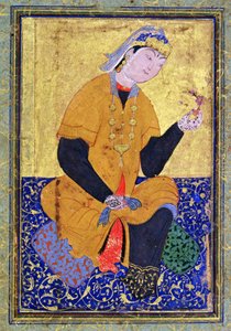 Portrait of Hamida Banu Begum, Holding a Seal, Illustrated Folio from the Anthology of Mir Ali, 1550