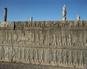 Submissive peoples offer gifts to Darius I