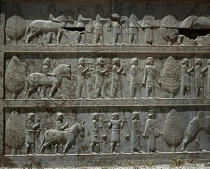 Submissive Peoples Offer Gifts to Darius I by Persian School
