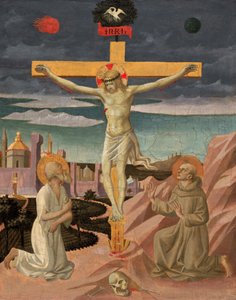 The Crucifixion with Saint Jerome and Saint Francis by Pesello Peselli