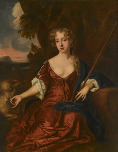 Portrait of a lady, said to be Nell Gwynne as a shepherdess