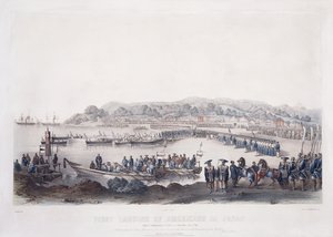 First Landing of Americans in Japan at Gore-Hama July 14th 1853