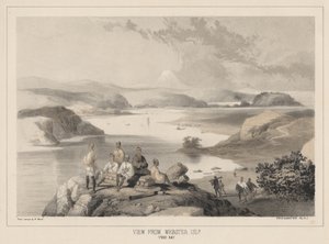 View from Webster Island, Yedo Bay, litho by Sarony and Co., 1855