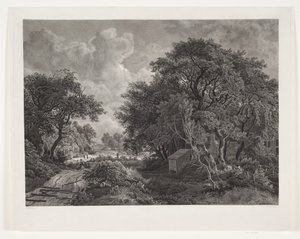 Road through a Village with Tall Trees by Peter Christian Schøler