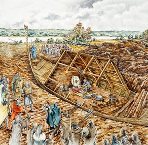 Sutton Hoo ship burial, 7th century by Peter Dunn