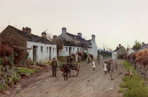 A Welsh Village – Evening, about 1890-1910