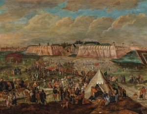 The Siege of the Spanjaardenkasteel in Antwerp by Peter Goetkind the Younger