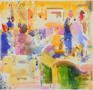 Breakfast at The Carlyle, New York by Peter Graham (Contemporary)