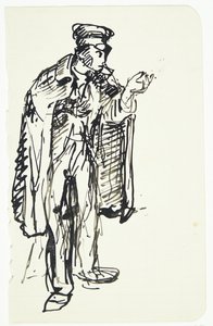 Standing Italian in Cloak and Cap by Peter Hansen