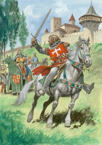 A Knight outside a castle by Peter Jackson