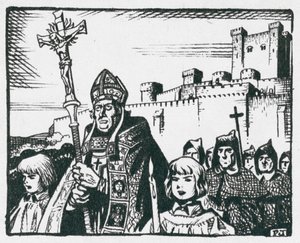 Bishop Poore leads his people away from Old Sarum to found Salisbury in 1220 by Peter Jackson