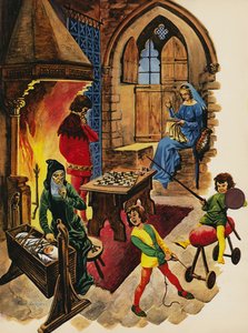 Inside the living room of a medieval castle by Peter Jackson