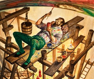 Michelangelo Painting the Ceiling of the Sistine Chapel