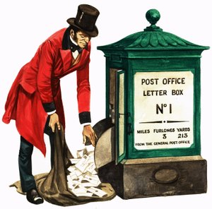 Once Upon a Time... communication one hundred years ago. A Victorian postman and post box