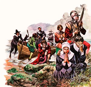 The Pilgrim Fathers land in America