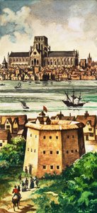 The Outside of the Globe Theatre by the River at Bankside by Peter Jackson