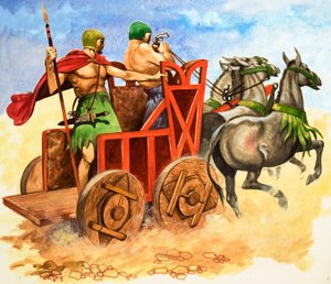 Wooden-wheeled chariot