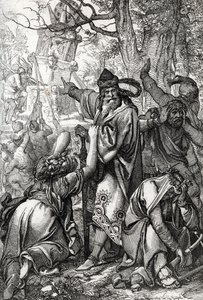 Emperor Charlemagne at War Against the Saxons, 772, Feather Drawing from 