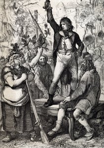 Outbreak of the French Revolution in 1789: The Assembled Populace is Urged to Choose the Colour of a Cockade and to Take Up Arms by Peter Johann Nepomuck Geiger