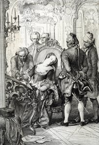 Queen Caroline Mathilde of Denmark Signing Divorce Papers by Peter Johann Nepomuck Geiger