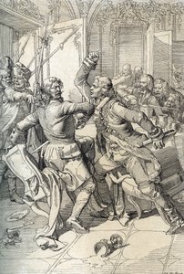 Streltsy Revolt: Arrest of Members of Streltsy Regiments After Their Uprising in 1698 Against Progressive Innovations of Tsar Peter the Great, Russia by Peter Johann Nepomuck Geiger