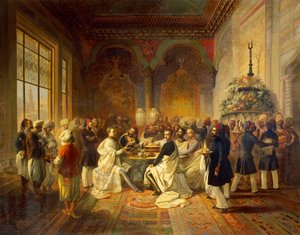 Lunch Provided in Smyrna, illustration from The trip of Maximilian of Habsburg and his Brother Charles Louis in the Mediterranean