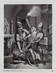 Murder of Ludmila of Bohemia, 921 (engraving) by Peter Johann Nepomuk Geiger